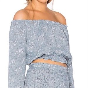 Lisakai off the shoulder blue top